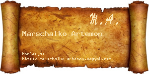 Marschalko Artemon névjegykártya